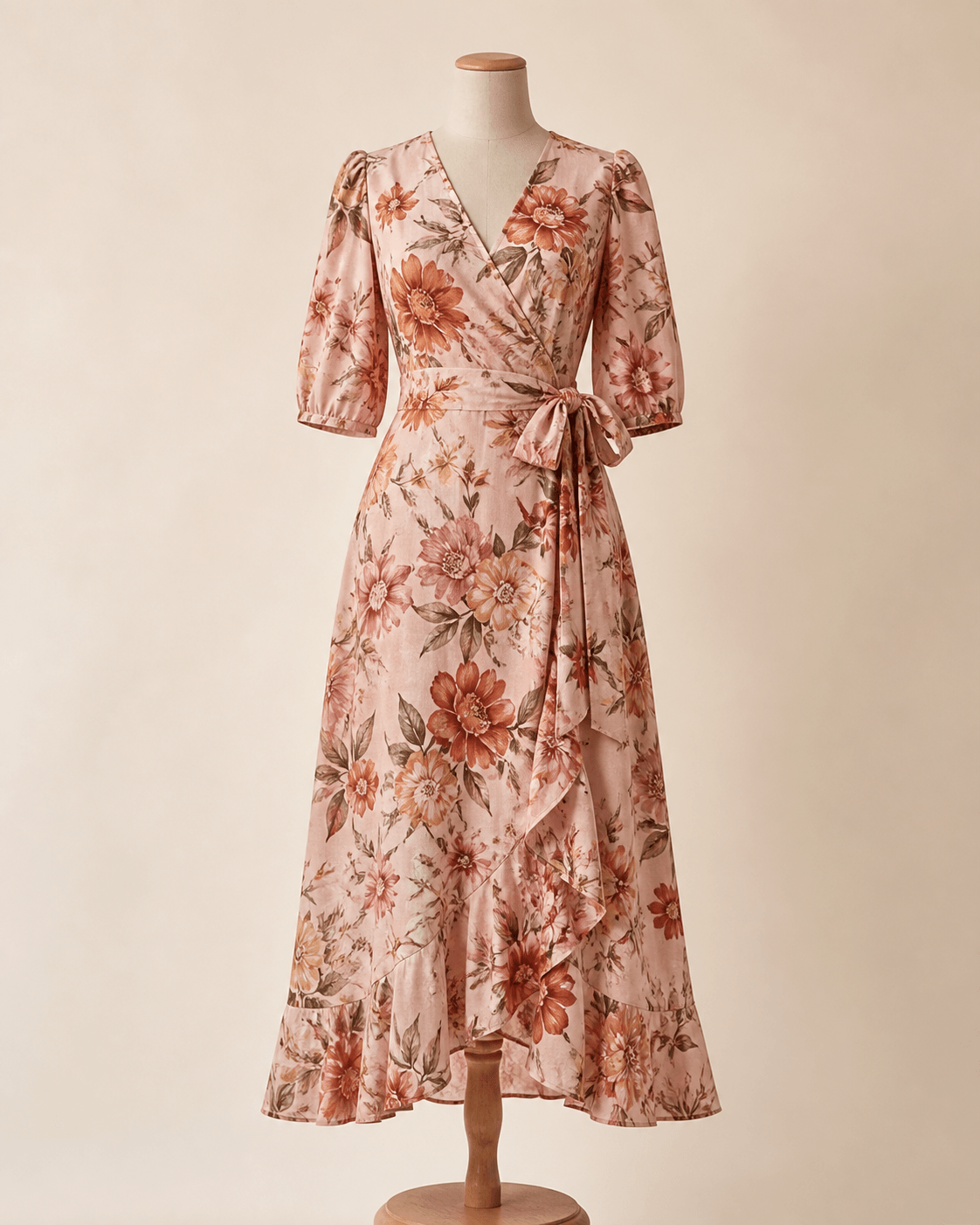 Floral Wrap Midi Dress by Wildflower