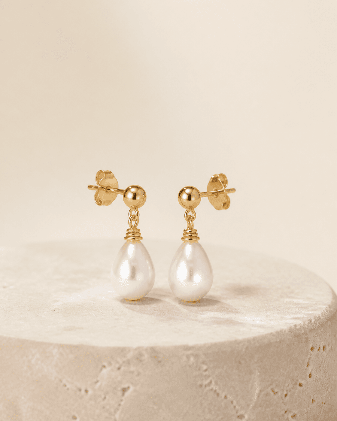 Pearl Drop Studs by Aurelia