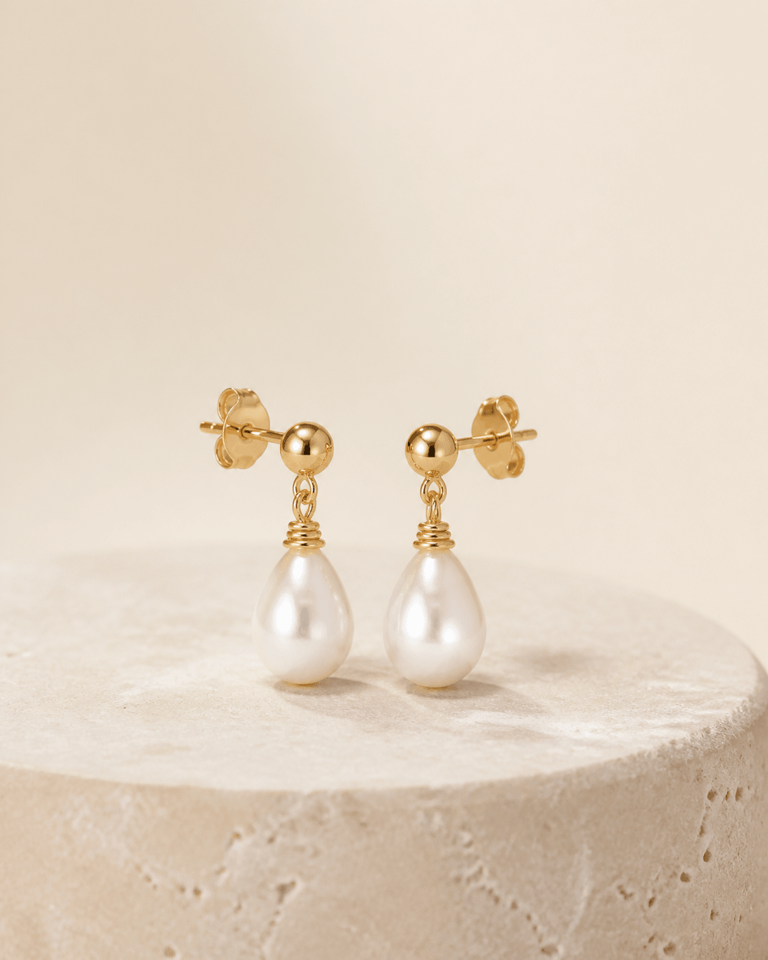 Pearl Drop Studs by Aurelia
